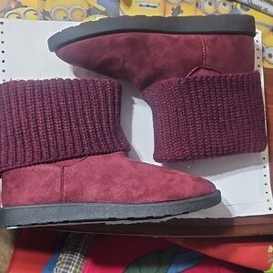 New Roebuck And Co. Fur Lined Knit Cuff Boots